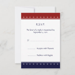 Cartão de resposta RSVP de Convite Militar Patriót