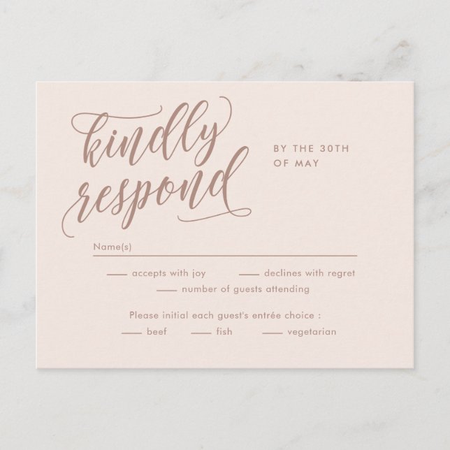 Cartão de Resposta RSVP de Cor Editável Felicidade (Frente)