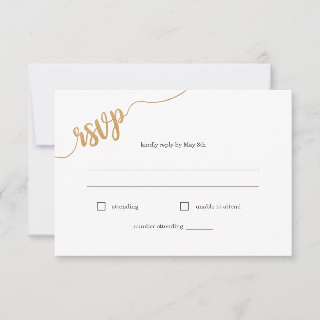 Cartão de resposta RSVP de escolha de refeição e p (Frente)