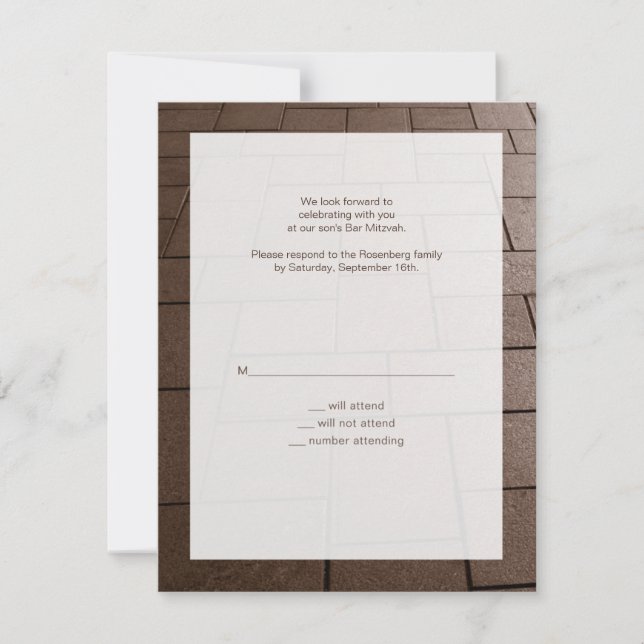 Cartão de Resposta RSVP de Filme do Bar Mitzvah Bi (Frente)