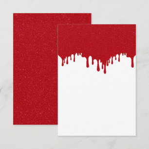 Cartão de Resposta RSVP de Gotejamento Vermelho de