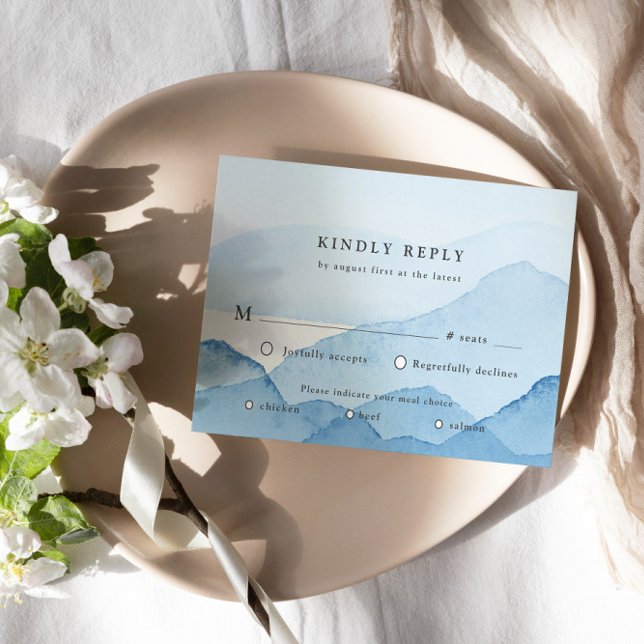 Cartão de Resposta RSVP de Paisagem de Montanha Az (Criador carregado)