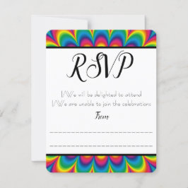 Cartão de Resposta / RSVP de Tie Dye Psicodélico