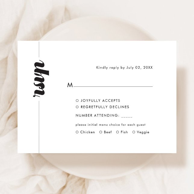 Cartão de Resposta RSVP de Tipografia Negrito (Criador carregado)