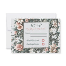 Cartão de Resposta RSVP de Vinha Floral Terthy