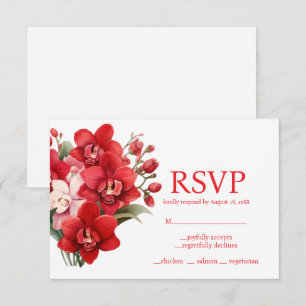 Cartão de Resposta RSVP Escolhas do Menu de Orquíd