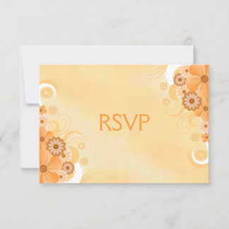 Cartão de resposta RSVP Floral de Ivory e Hibiscus