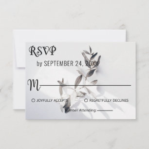 Cartão de Resposta RSVP Floral de Rosa Chic Elegan