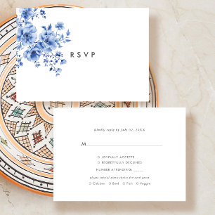 Cartão de Resposta RSVP Floral de Watercolor Chino
