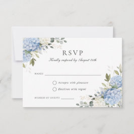 Cartão de Resposta RSVP Floral Elegante Hortênsia 
