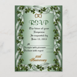 Cartão de resposta RSVP irlandês 50º aniversário