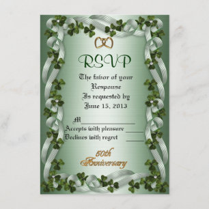 Cartão de resposta RSVP irlandês 50º aniversário