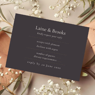Cartão de Resposta RSVP Moody   Casamento Minimali