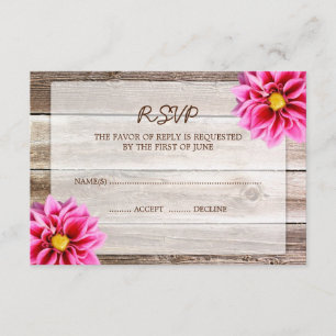 Cartão de Resposta RSVP para Casamento de Madeira 