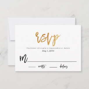 cartão de resposta RSVP para CASAMENTO GLAMOUROSO