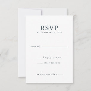 Cartão de Resposta RSVP Preto Elegante