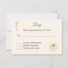 Cartão de Resposta RSVP Rosa Bege