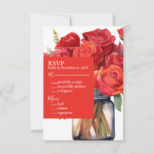 Cartão de Resposta RSVP Rosas Vermelhas