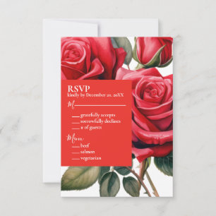Cartão de Resposta RSVP Rosas Vermelhas