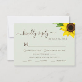 Cartão de Resposta RSVP Verde Salvia com Tema de G