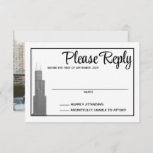 Cartão de Resposta Skyline Chicago