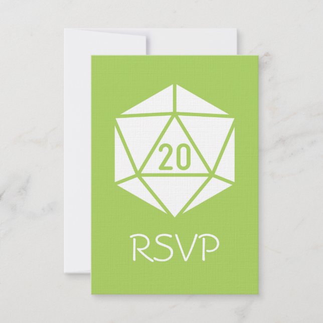 Cartão de Resposta Tabletop Chic em Peridot (Frente)