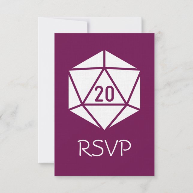 Cartão de Resposta Tabletop Chic em Vinho (Frente)
