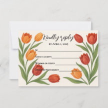 Cartão de Resposta Tulip Veil RSVP