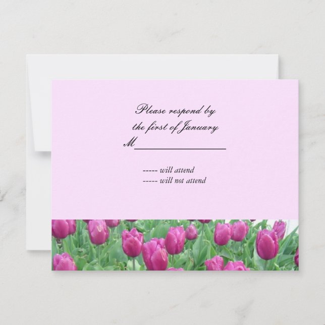 Cartão de Resposta Tulipas Rosa (Frente)