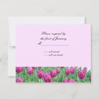 Cartão de Resposta Tulipas Rosa