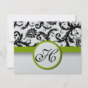 Cartão de Resposta Verde Apple - Texto no Lado Mat