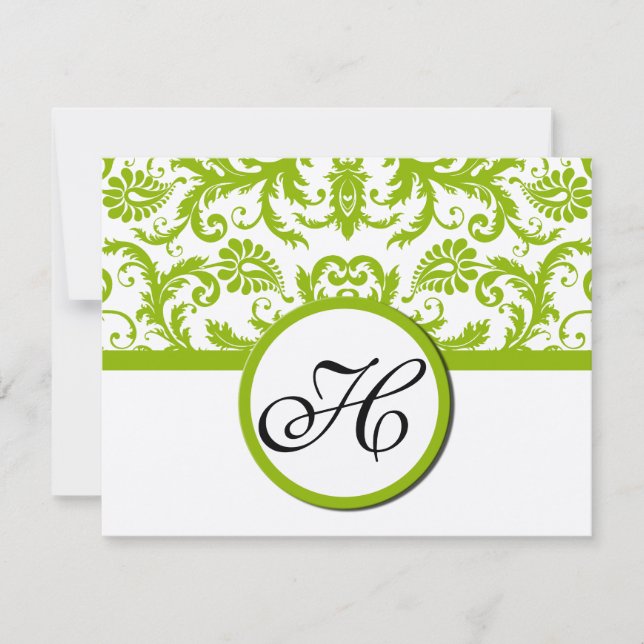 Cartão de Resposta Verde Apple - Texto no Lado Mat (Frente)