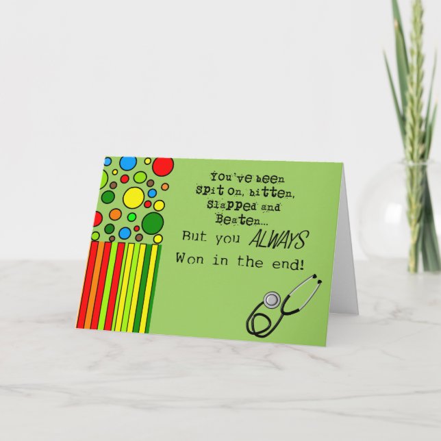 Cartão de Retirada Enfermeira Engraçado nº 5 (Frente)