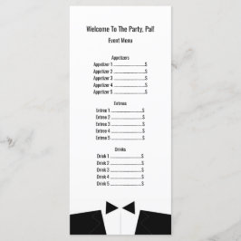 Cartão de Retorno de Menu de Eventos Formais ou Ca