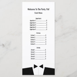 Cartão de Retorno de Menu de Eventos Formais ou Ca