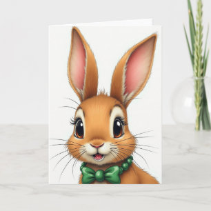 Cartão de retrato de animal animado fofo
