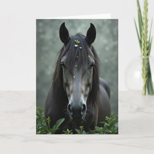 Cartão de Retrato de Beleza do Cavalo Escuro