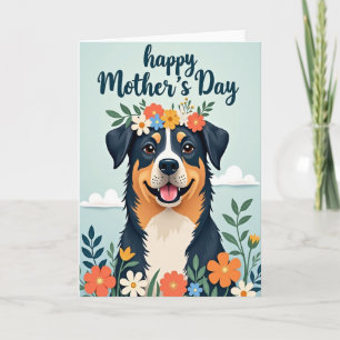 Cartão de retrato de cachorro floral
