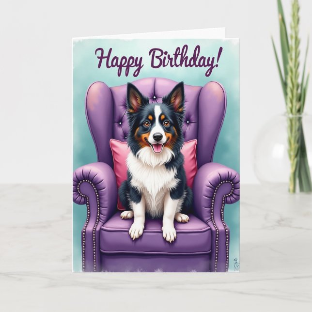 Cartão de Retrato de Canino Alegre (Frente)