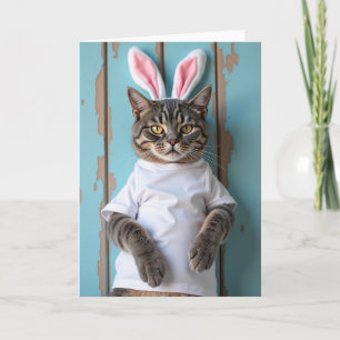Cartão de Retrato de Gato em Camisa