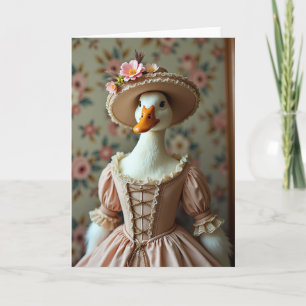 Cartão de retrato de pássaro com vestido