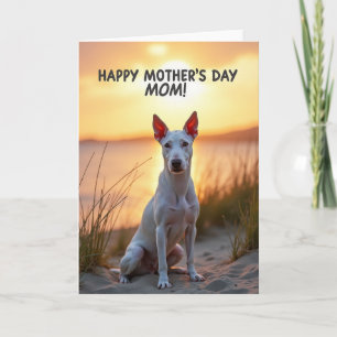 Cartão de retrato do Dia das Mães com cachorro bra