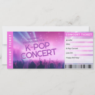 Cartão de Revelação de Ingresso para Show de Prese