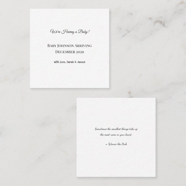 Cartão de Revenda de Bebê Personalizado (Frente/Verso)