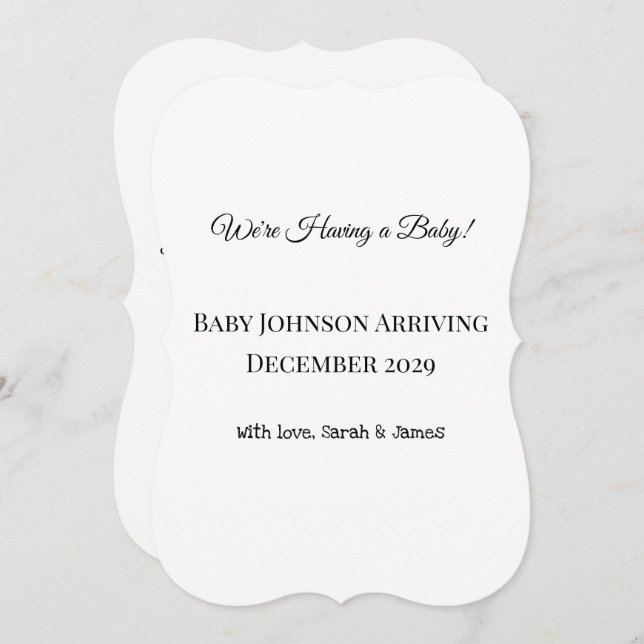 Cartão de Revenda de Bebê Personalizado (Frente/Verso)