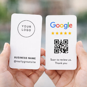 Cartão de revisão de código QR profissional para p