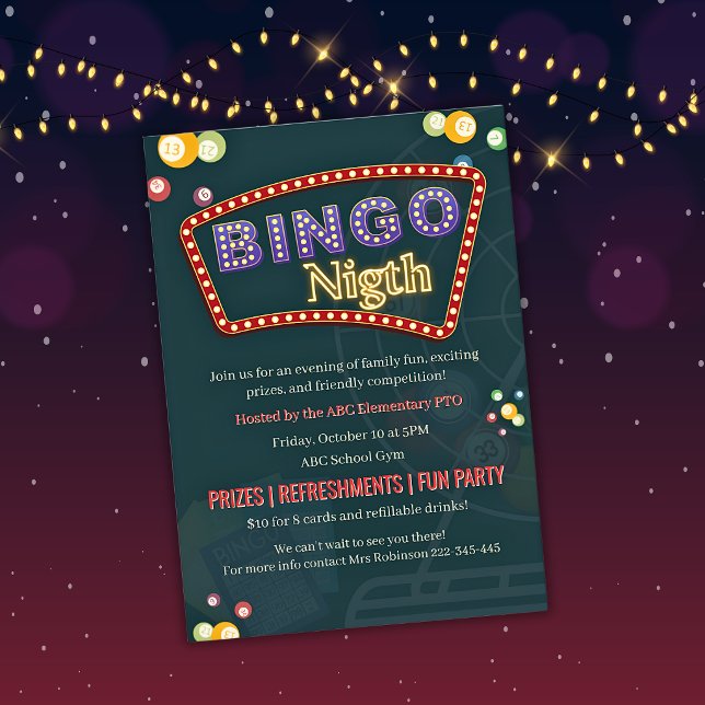 cartão de rifa BINGO festa divertida da comunidade (Criador carregado)