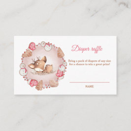 Cartão de rifa de fralda para chá de bebê de Natal
