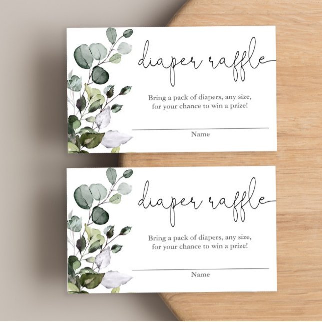 Cartão de rifa de fraldas para chá de bebê com fol (Criador carregado)