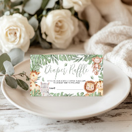 Cartão de Rifa de Fraldas Safari